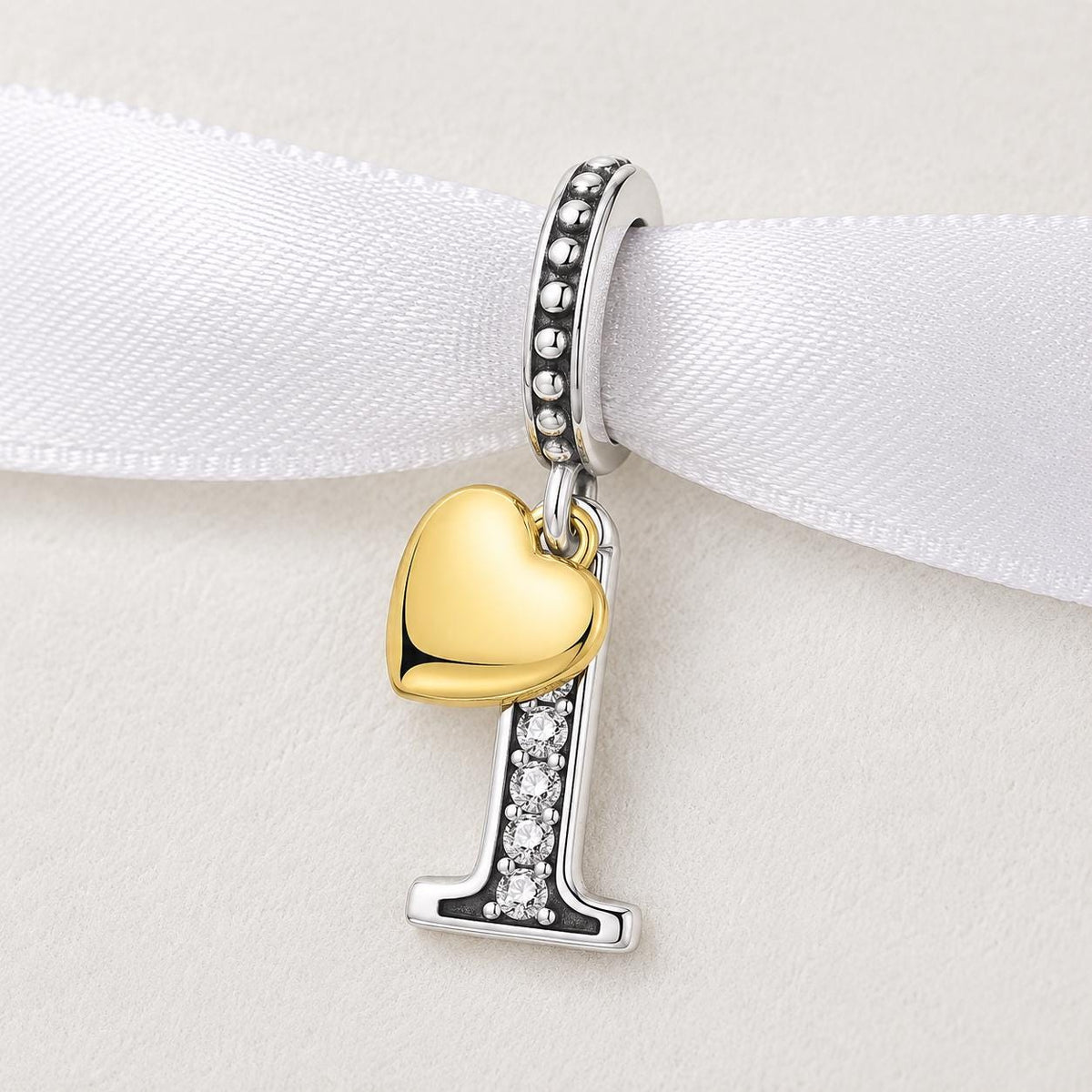 Number 1 Anniversary sterling silver charm alternate view