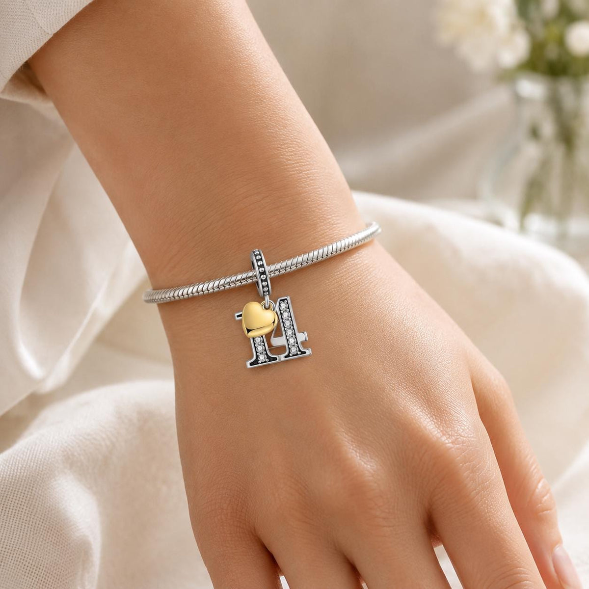 Number 14 charm detail view