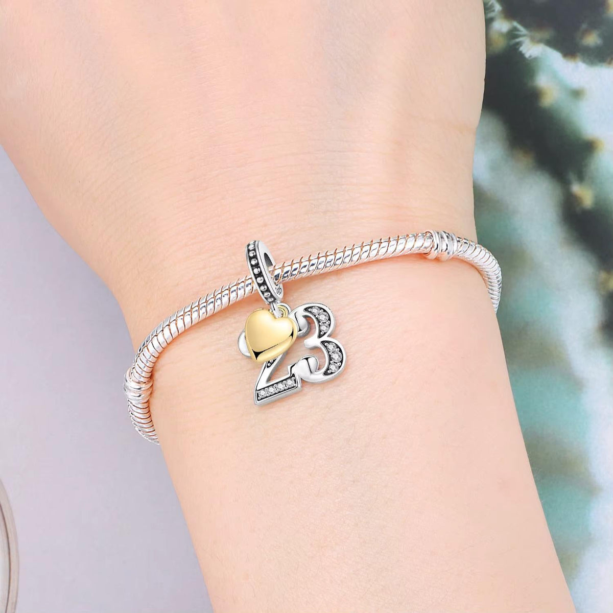 Number 23 sterling silver charm view 6