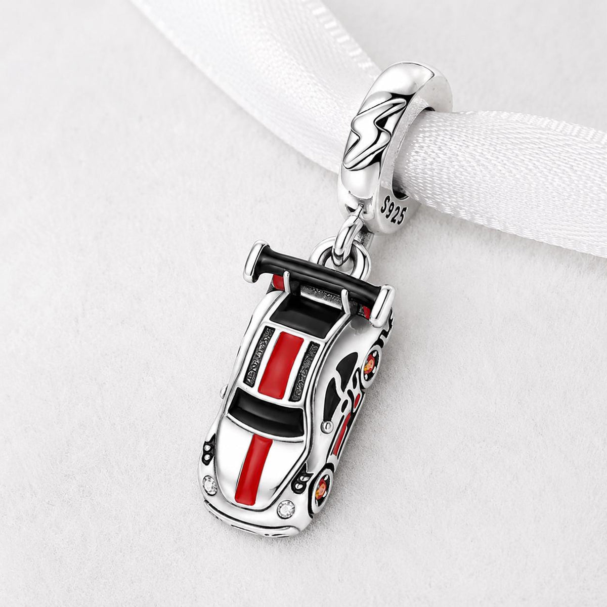 Race Car sterling silver charm alternate view
