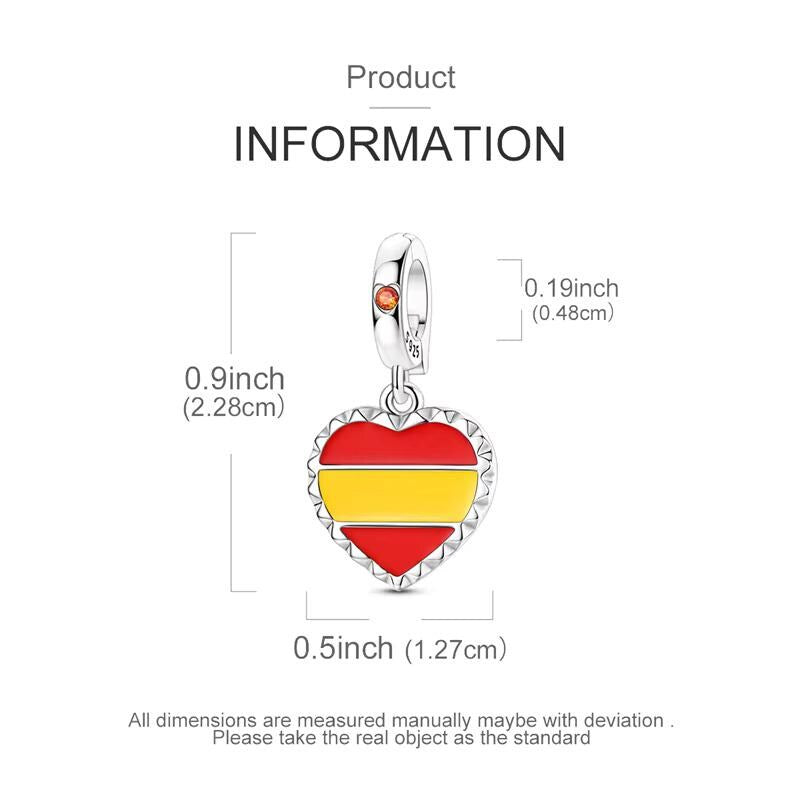 Spain Heart sterling silver charm view 5