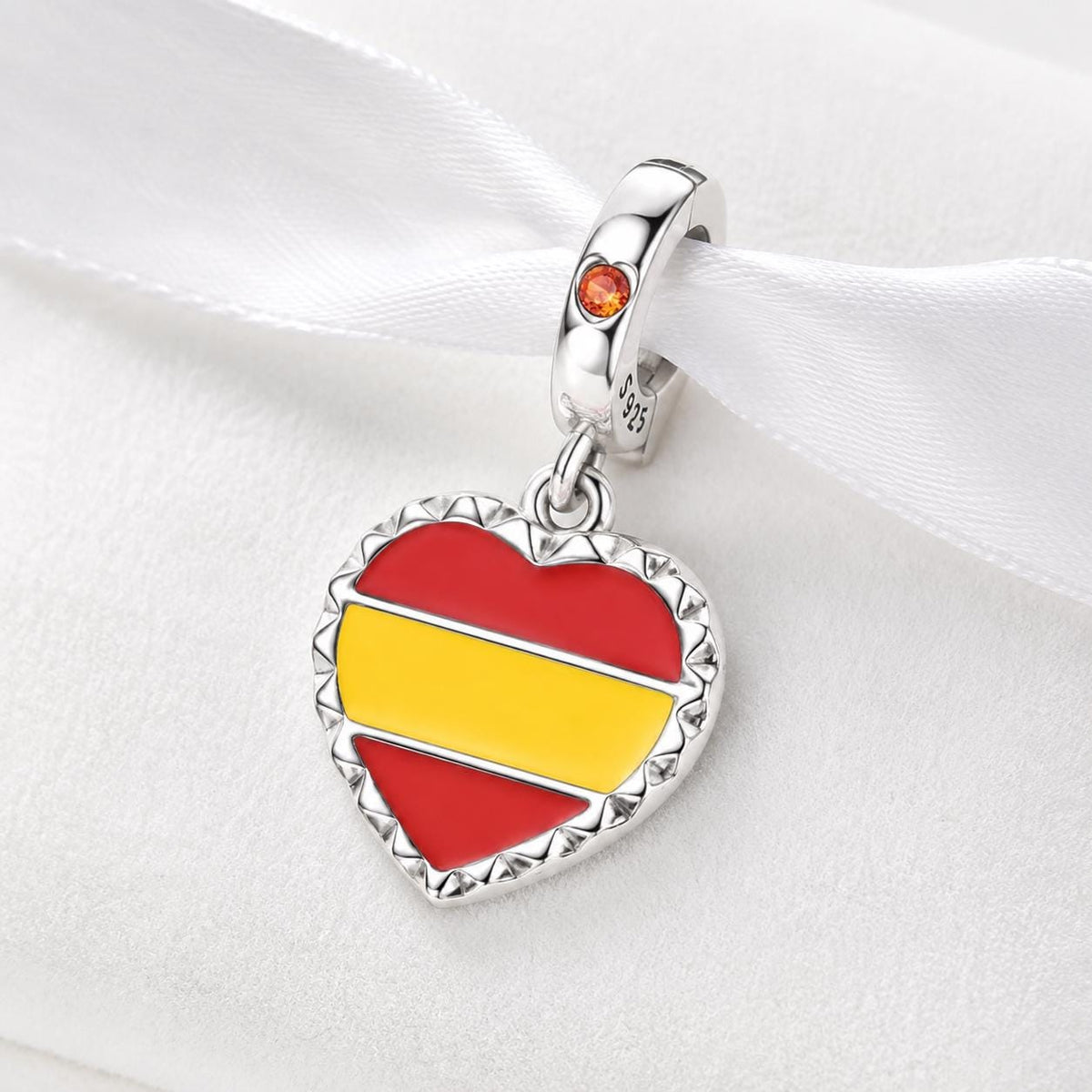 Spain Heart sterling silver charm alternate view