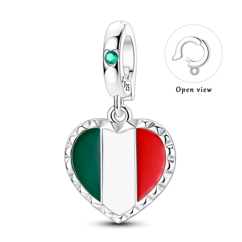 Mexico Heart sterling silver charm view 5