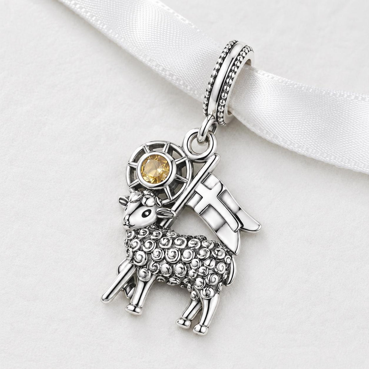 Iceland Sheep sterling silver charm alternate view
