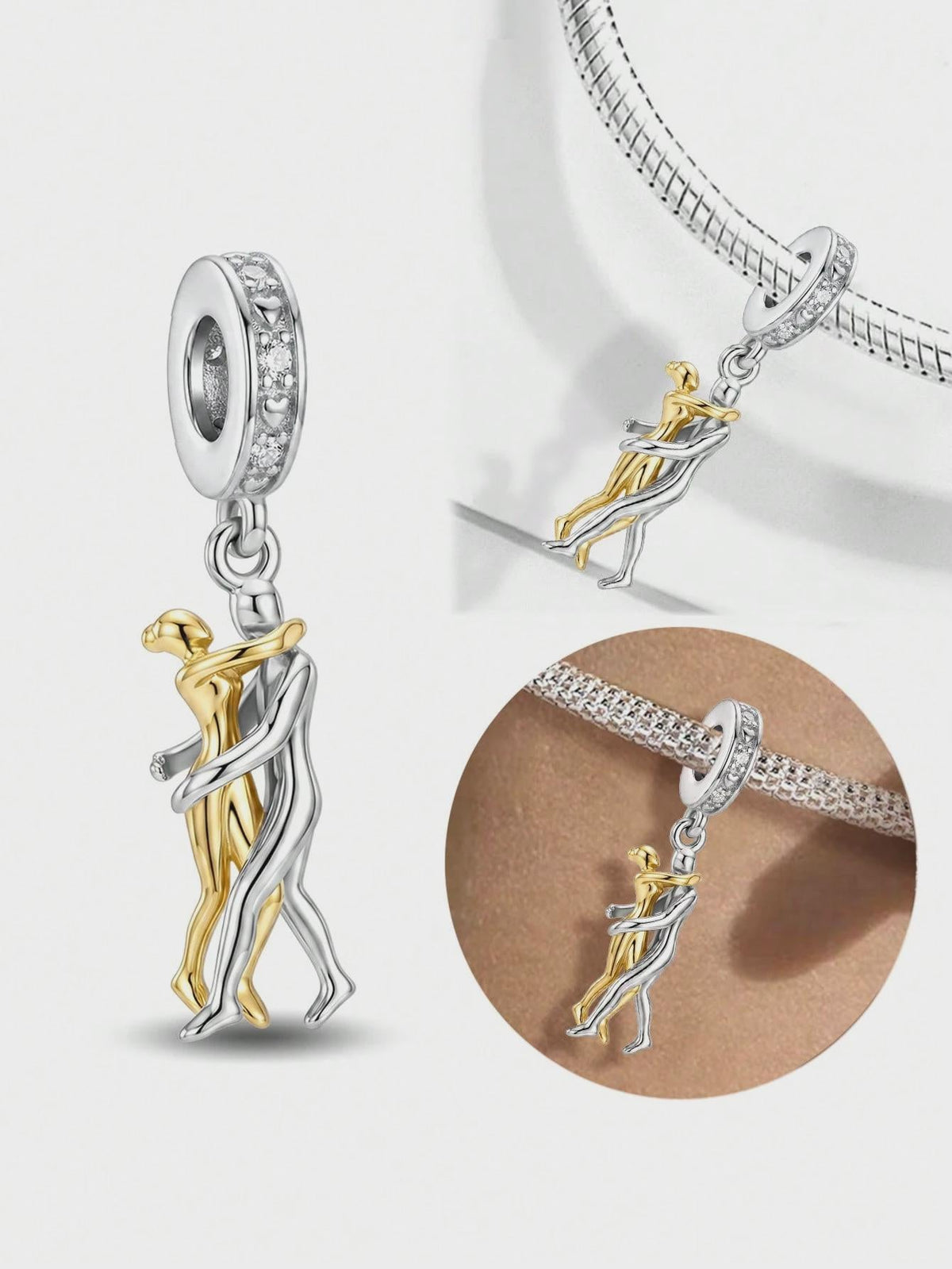 Lovers sterling silver charm view 6