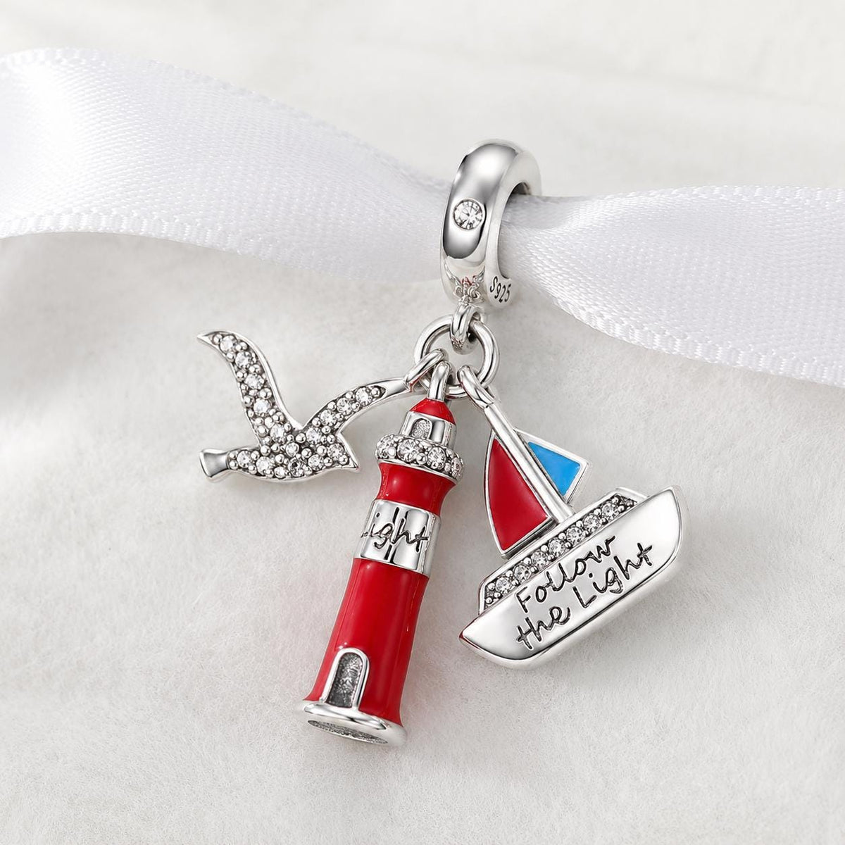 Lighthouse sterling silver charm alternate view