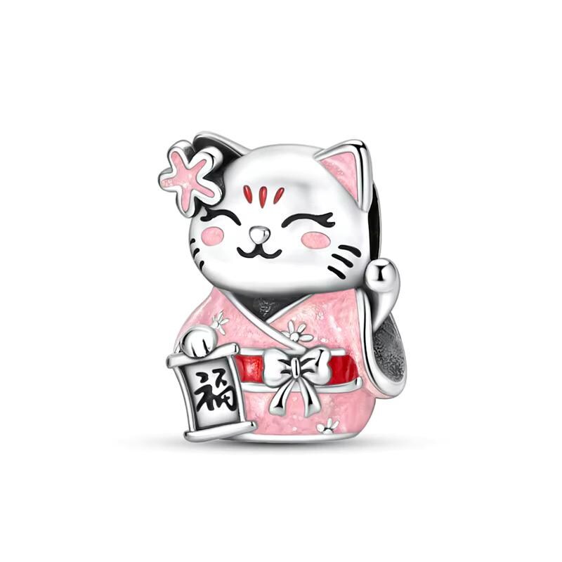 Lucky Cat 925 sterling silver charm