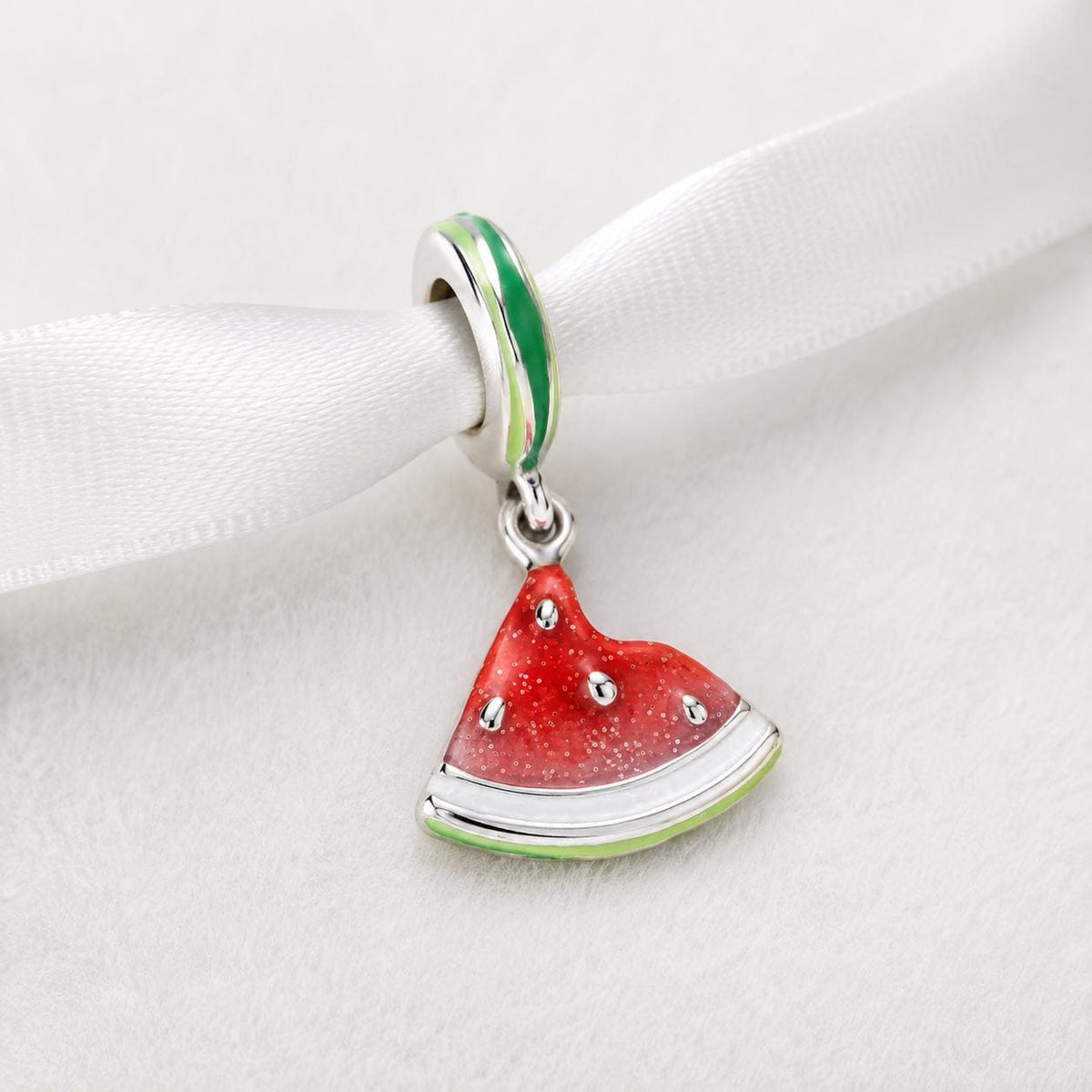 Watermelon sterling silver charm alternate view