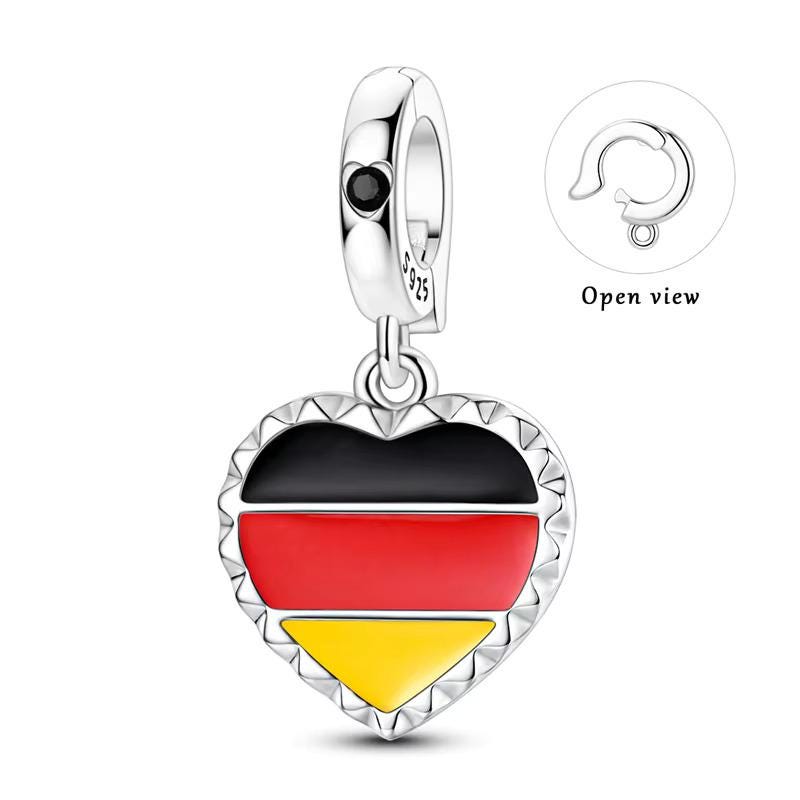 Germany Heart 925 sterling silver charm