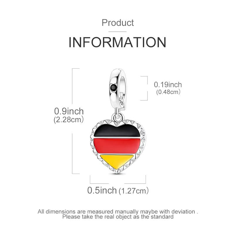 Germany Heart sterling silver charm view 5
