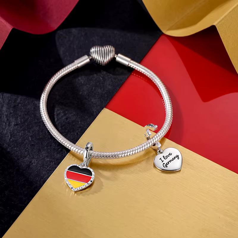 Germany Heart sterling silver charm view 6