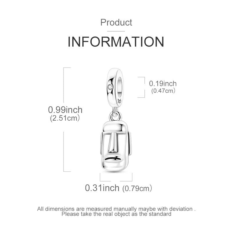 Moai sterling silver charm view 5