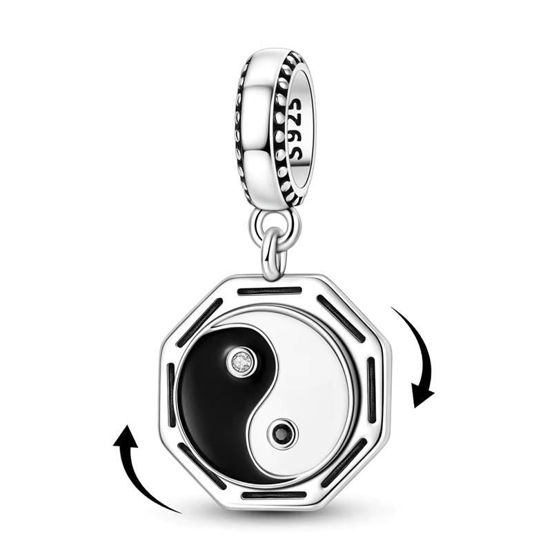 Yin Yang sterling silver charm view 5