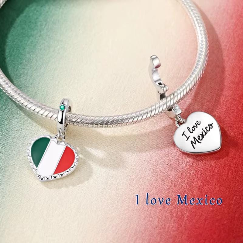 Mexico Heart charm detail view