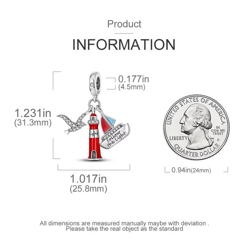 Lighthouse sterling silver charm view 5
