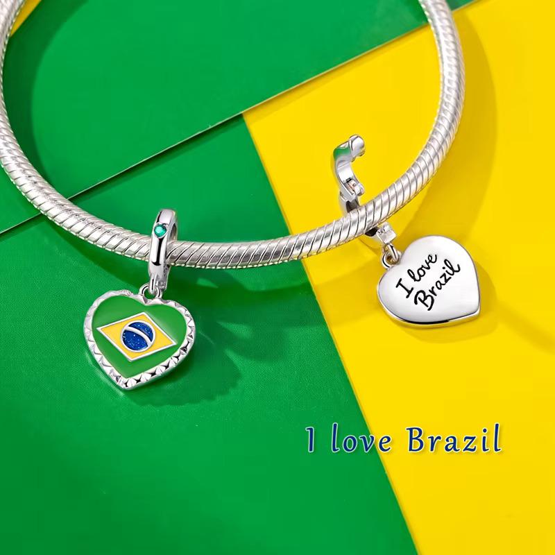 Brazil Heart charm detail view