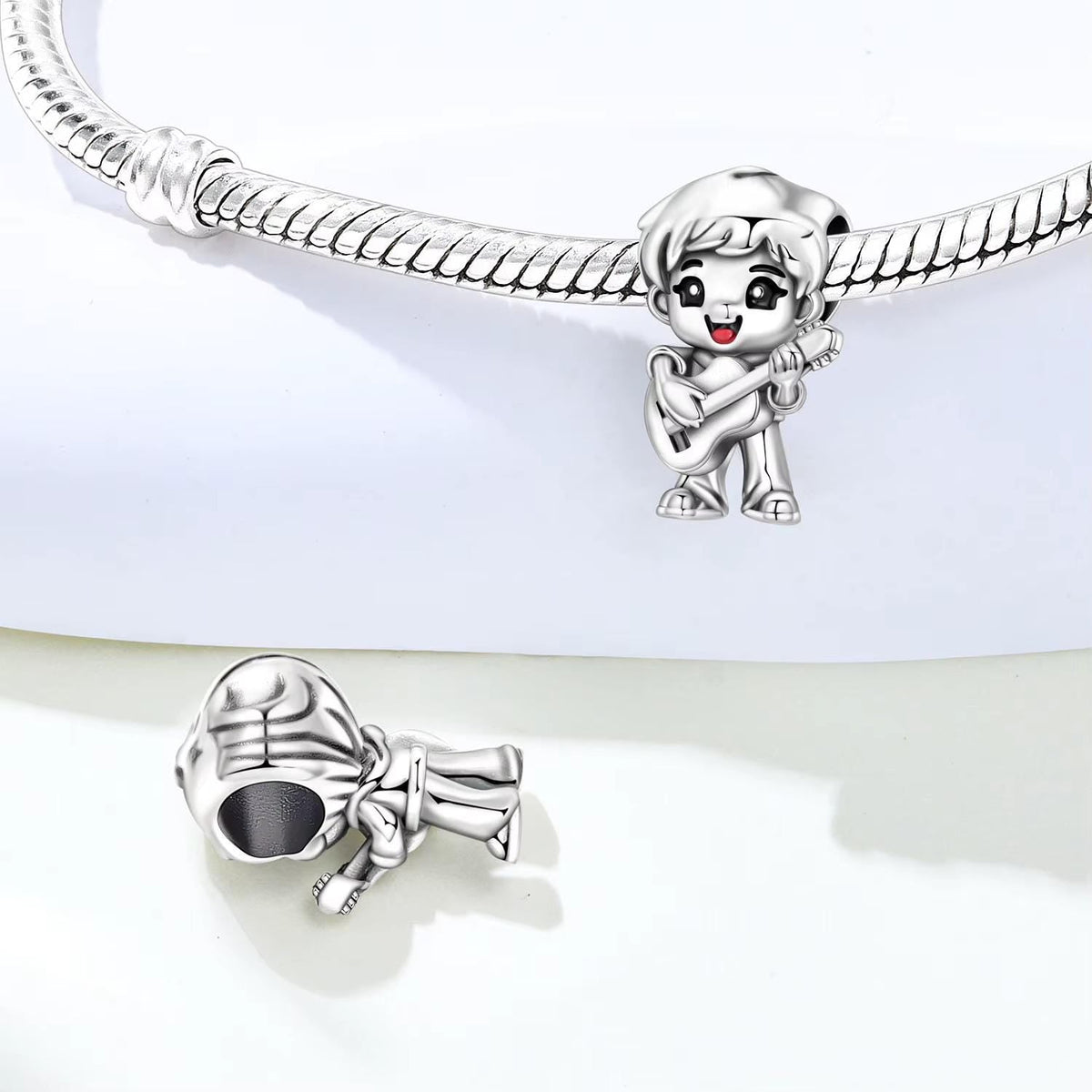 Guitarist 925 sterling silver charm