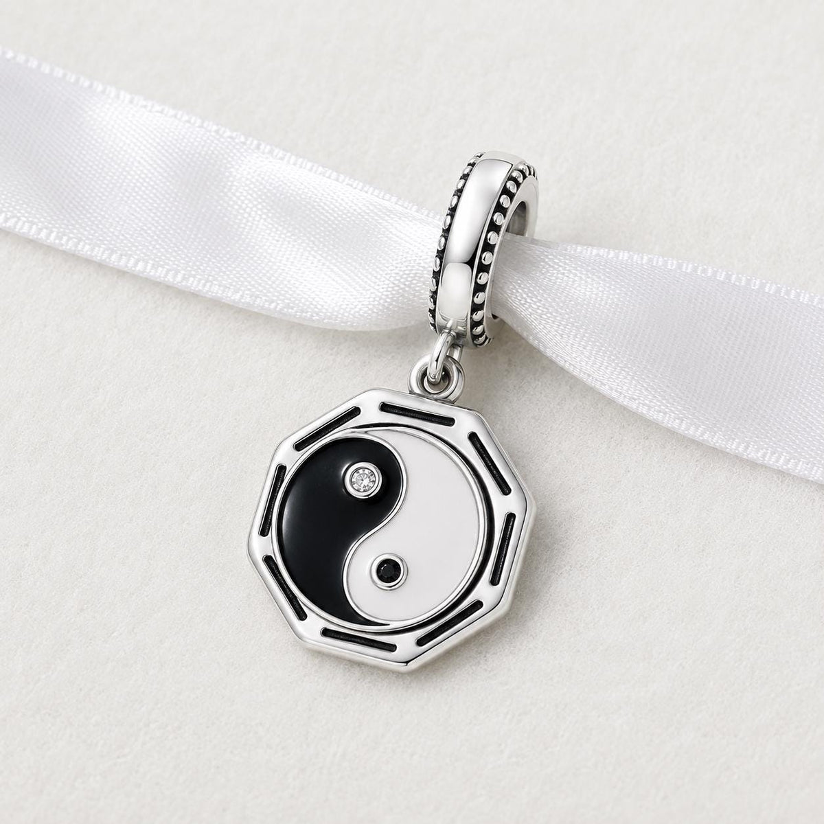 Yin Yang sterling silver charm alternate view