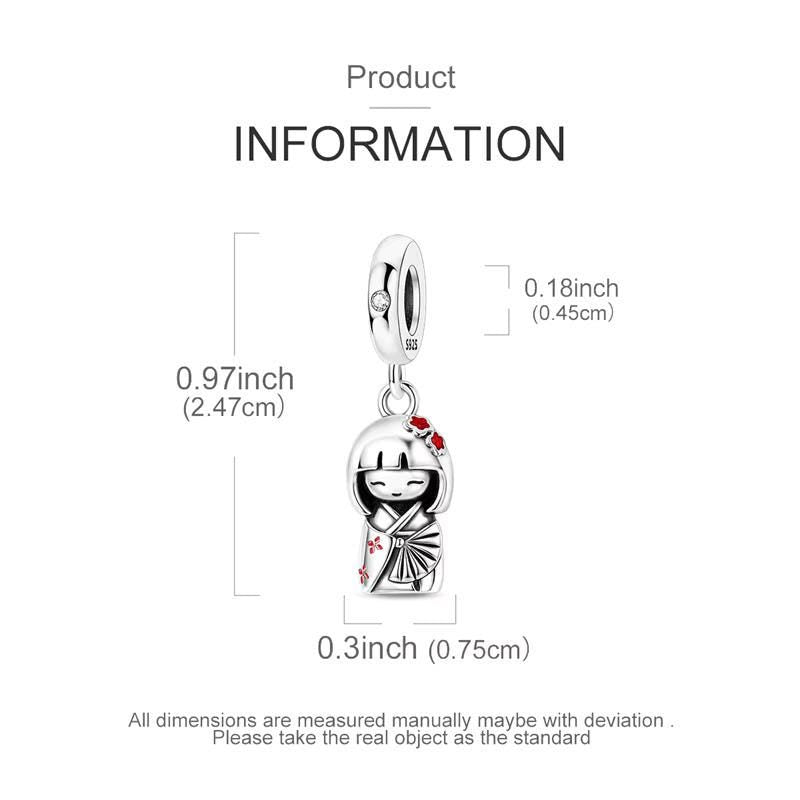 Japanese Doll sterling silver charm view 5