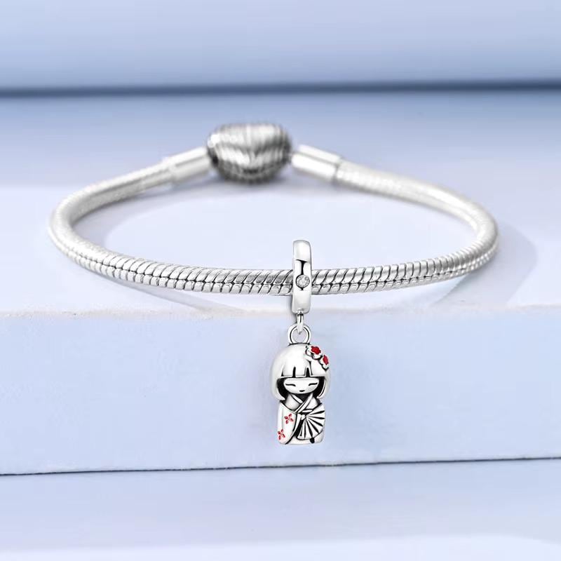 Japanese Doll sterling silver charm view 6