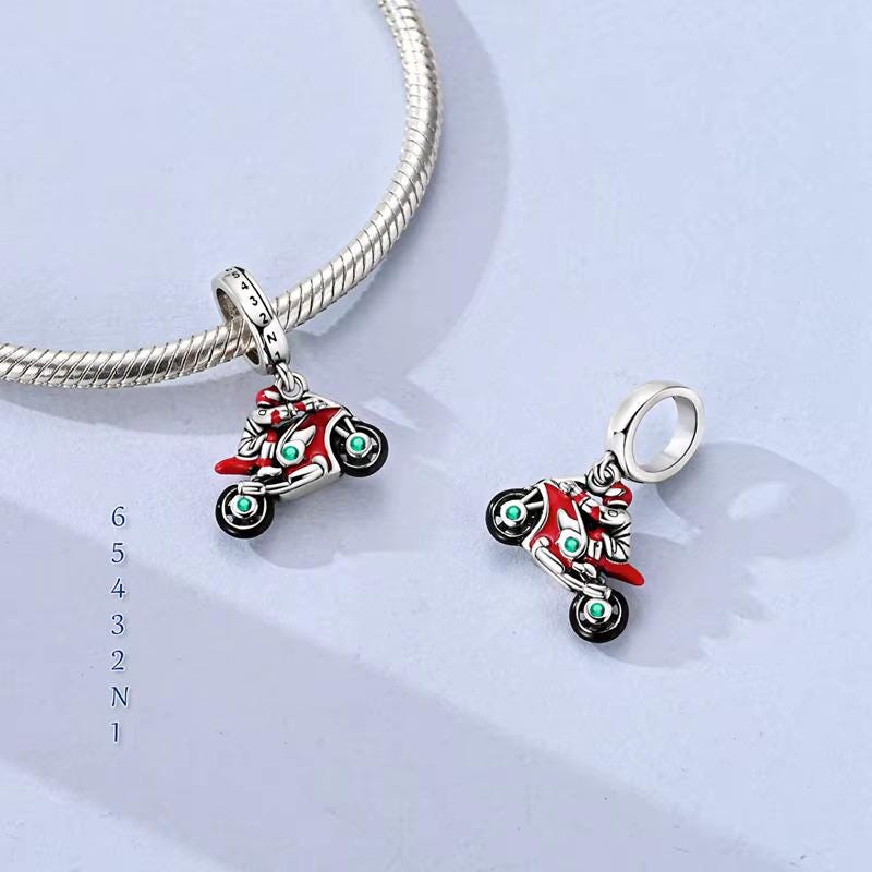 Motorcycle Racer charm detail view