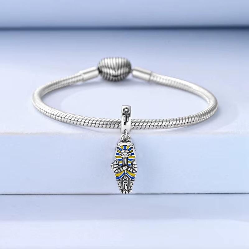 Egyptian Pharaoh sterling silver charm view 6