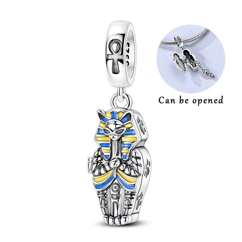 Egyptian Pharaoh sterling silver charm view 7
