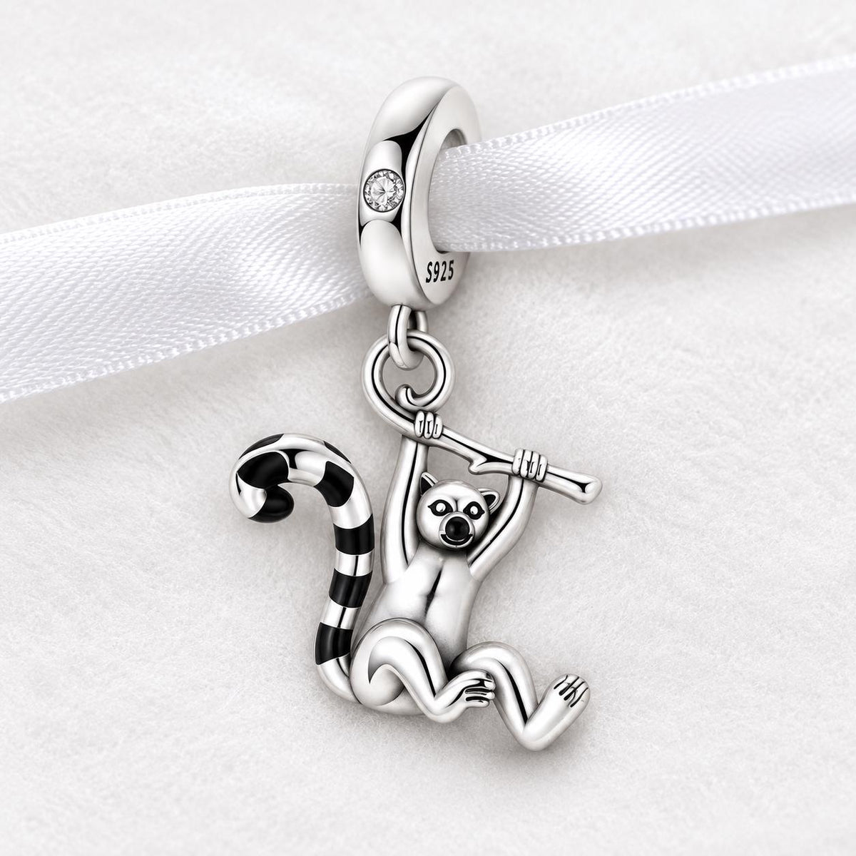 Lemur sterling silver charm alternate view