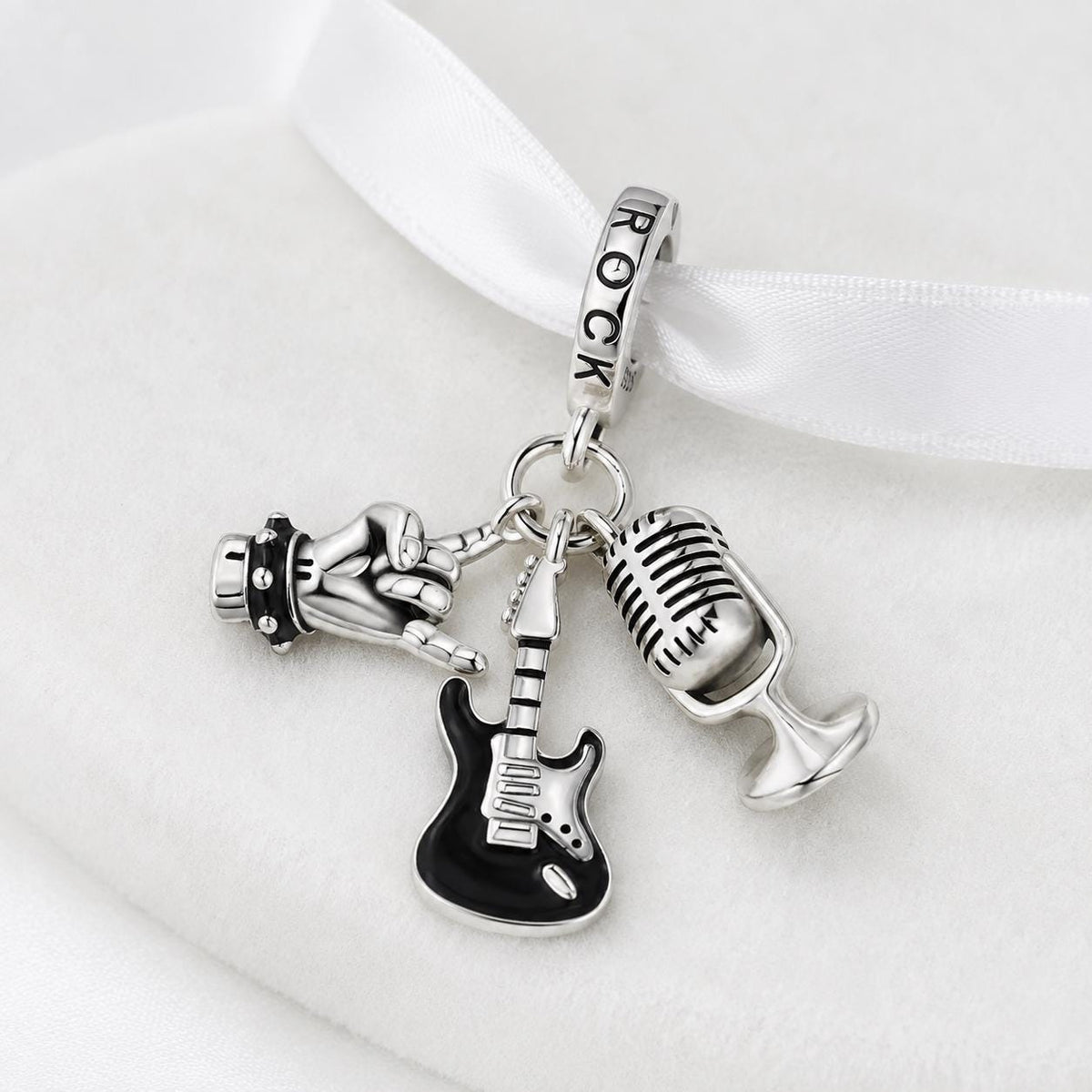 Rock Music sterling silver charm alternate view