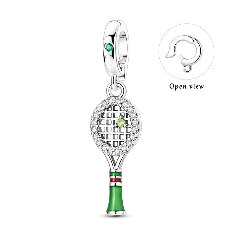 Tennis Racket sterling silver charm view 7