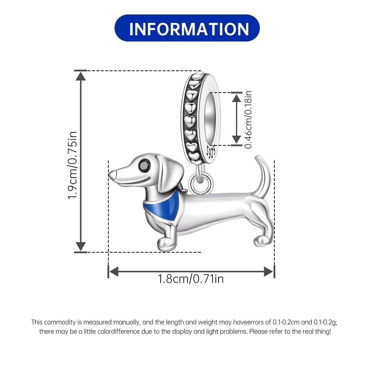 Dachshund sterling silver charm view 6
