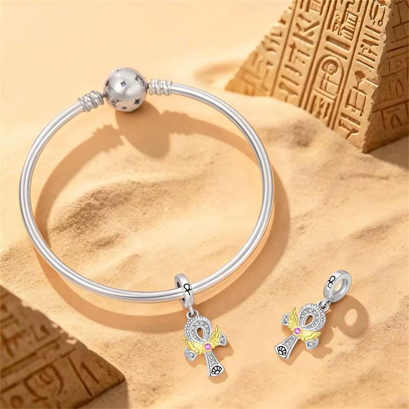 Ankh sterling silver charm view 7