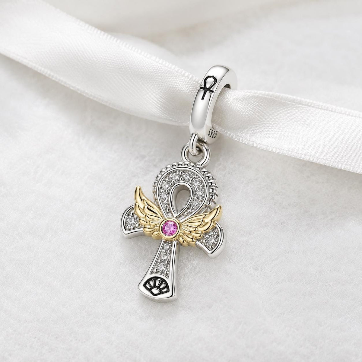 Ankh sterling silver charm alternate view