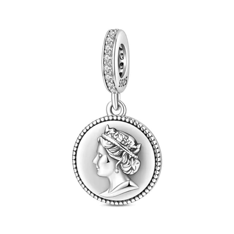 Queen Elizabeth Coin 925 sterling silver charm