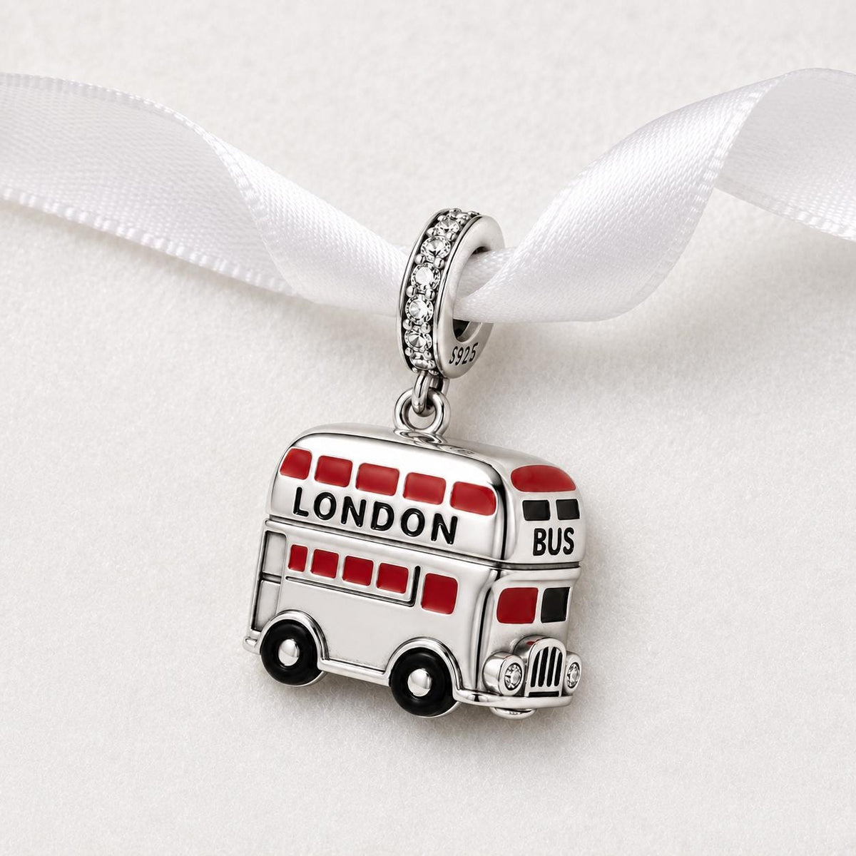 London Bus sterling silver charm alternate view