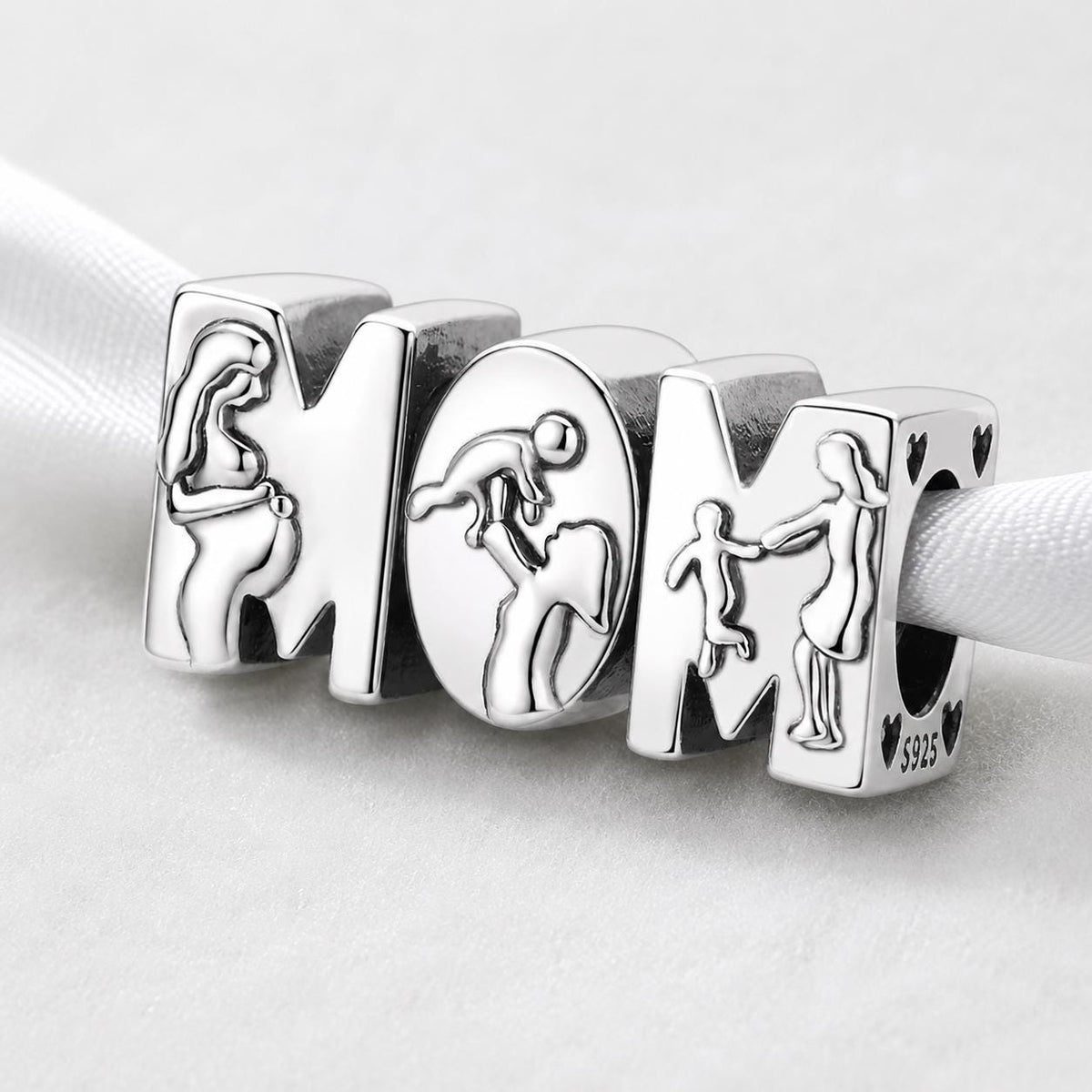 Mom sterling silver charm alternate view