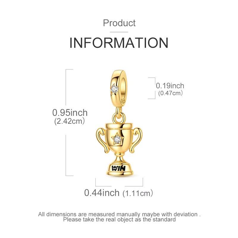 Trophy sterling silver charm view 5