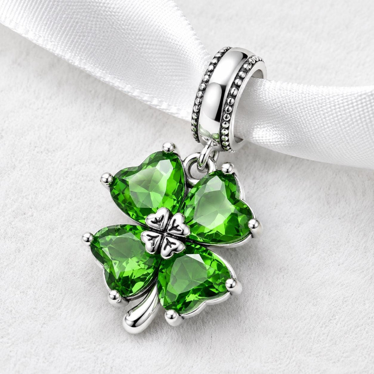 Four Leaf Clover sterling silver charm alternate view