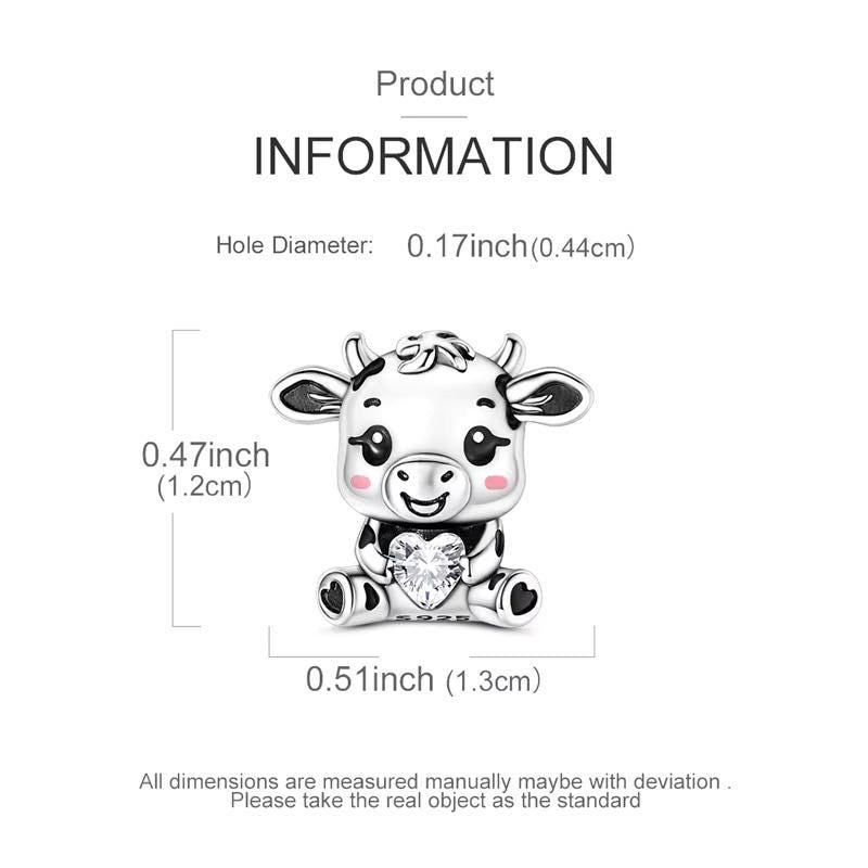 Cow sterling silver charm view 5