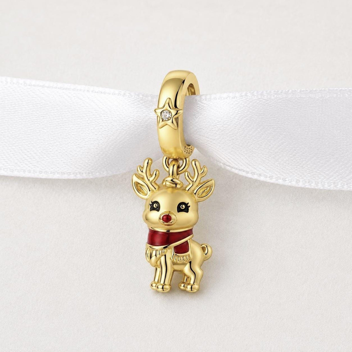 Reindeer sterling silver charm alternate view