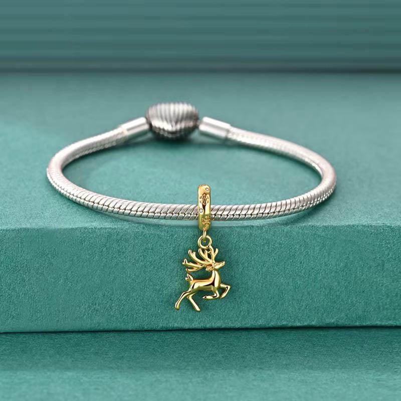 Reindeer sterling silver charm view 6