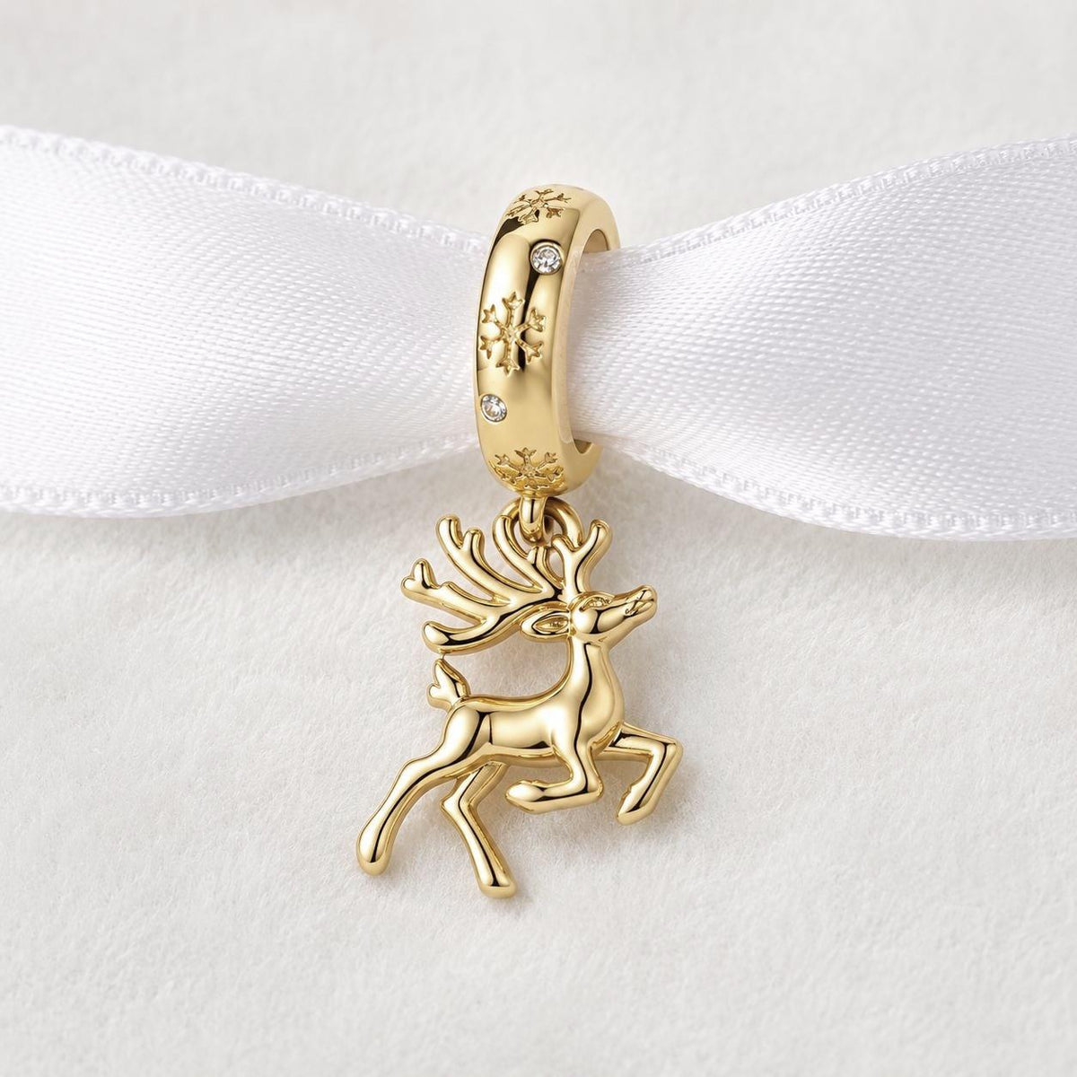 Reindeer sterling silver charm alternate view