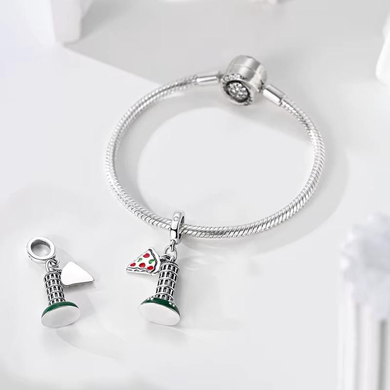 Pisa Tower sterling silver charm view 6