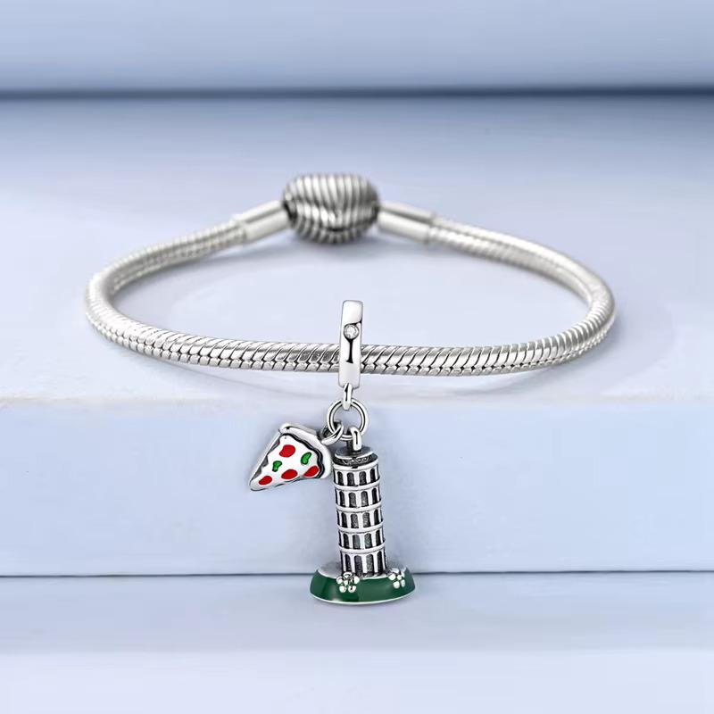 Pisa Tower sterling silver charm view 7