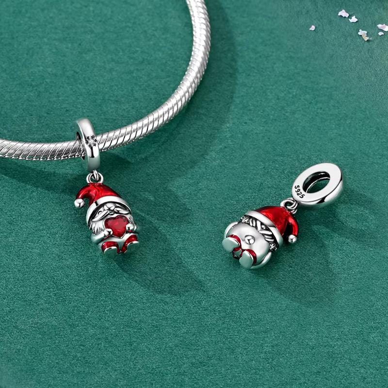 Christmas Gnome charm detail view