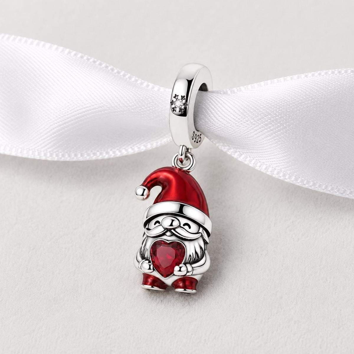 Christmas Gnome sterling silver charm alternate view