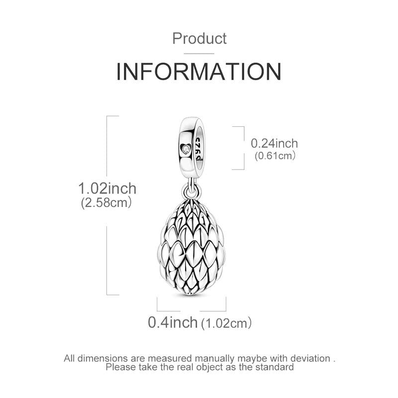 Dragon Egg sterling silver charm view 5
