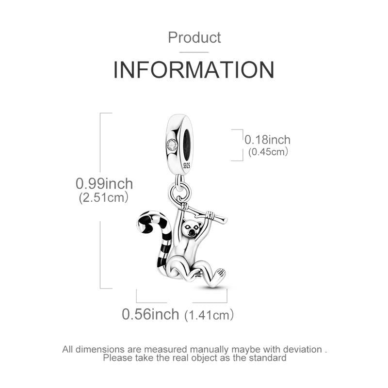 Lemur sterling silver charm view 5