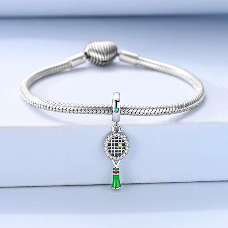 Tennis Racket sterling silver charm view 6
