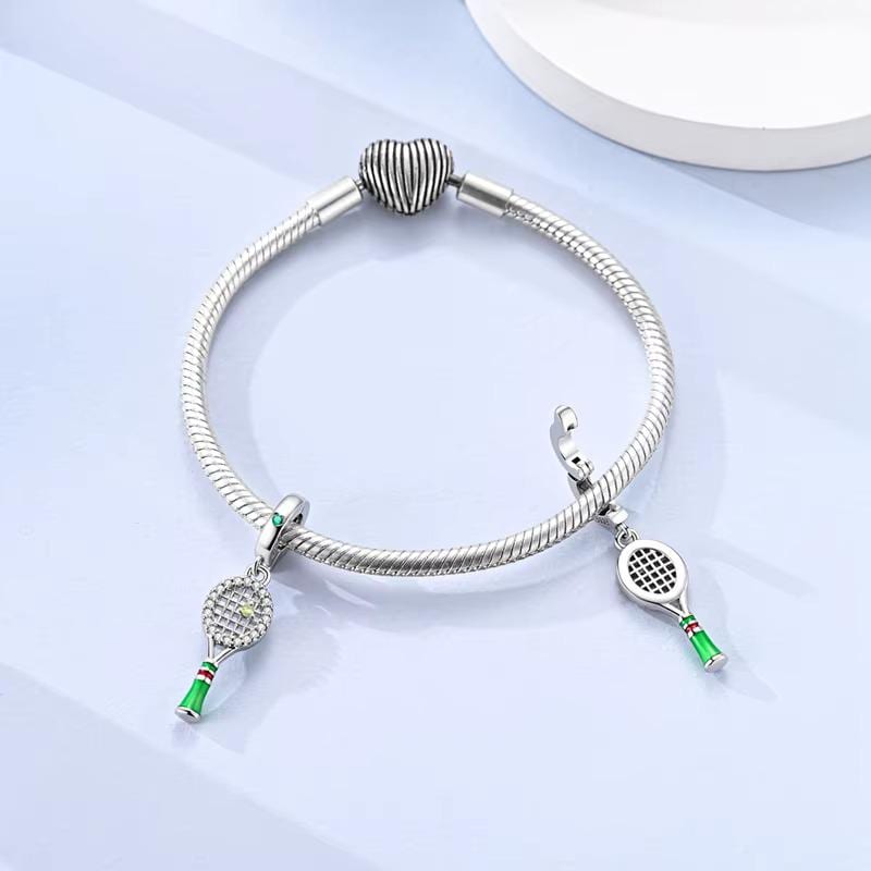 Tennis Racket sterling silver charm view 8